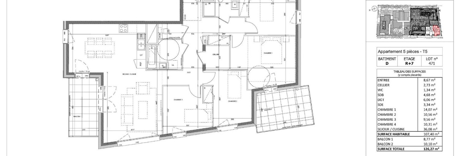 Appartement 5 Pièces 107 m² à vendre à Annecy (74000)