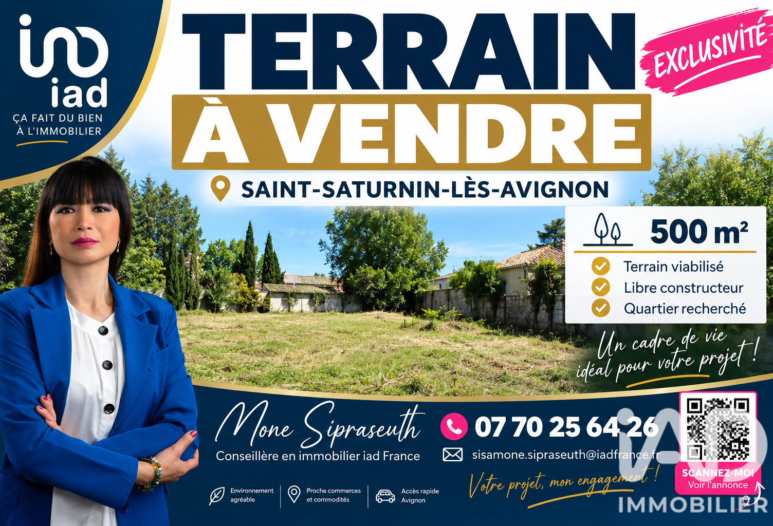 Vente Terrain à bâtir 500 m&sup2; — photo 1