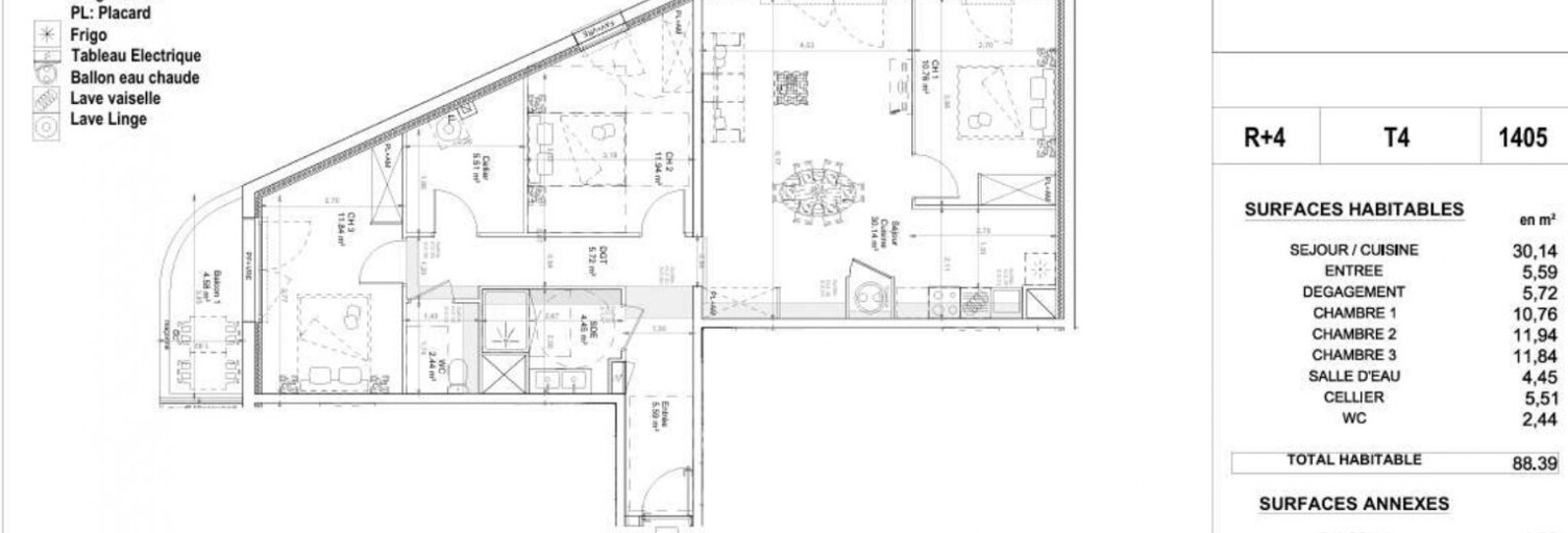 Appartement 4 Pièces 88 m² à louer à Billère (64140)