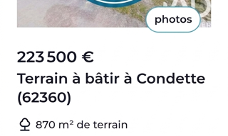 Terrain  870 m² à vendre à Condette (62360)