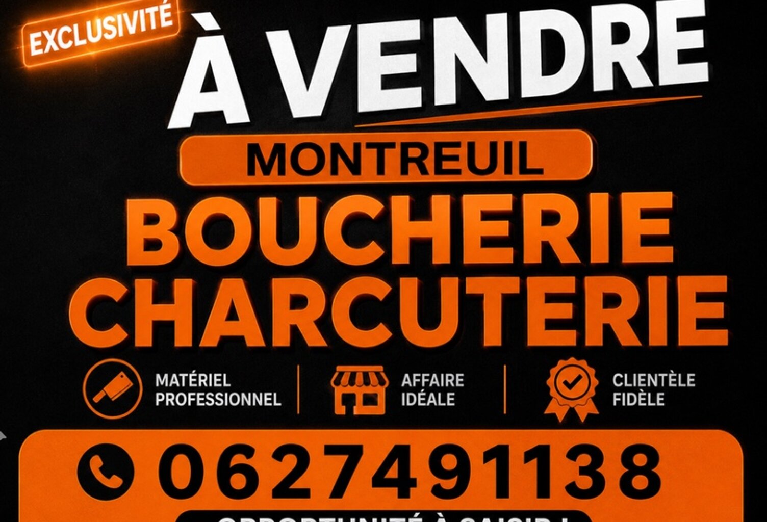 Fonds de commerce IMMEUBLE ENTIER BOUCHERIE + HABITATION  à vendre MONTREUIL (93) — photo 1