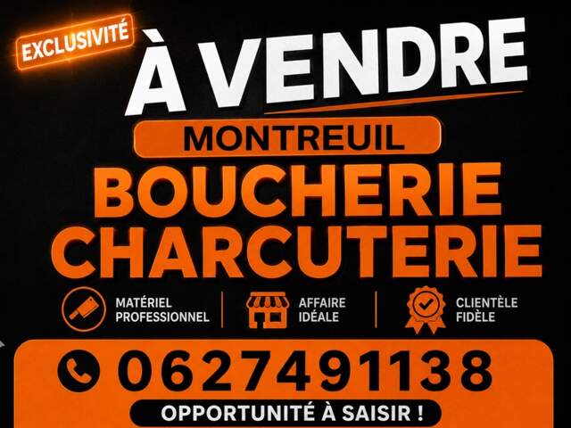 Fonds de commerce IMMEUBLE ENTIER BOUCHERIE + HABITATION  à vendre MONTREUIL (93) — photo du bien