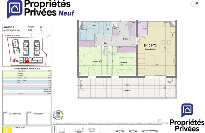 Appartement  3 pièce(s) 61.98 m2 — photo 4