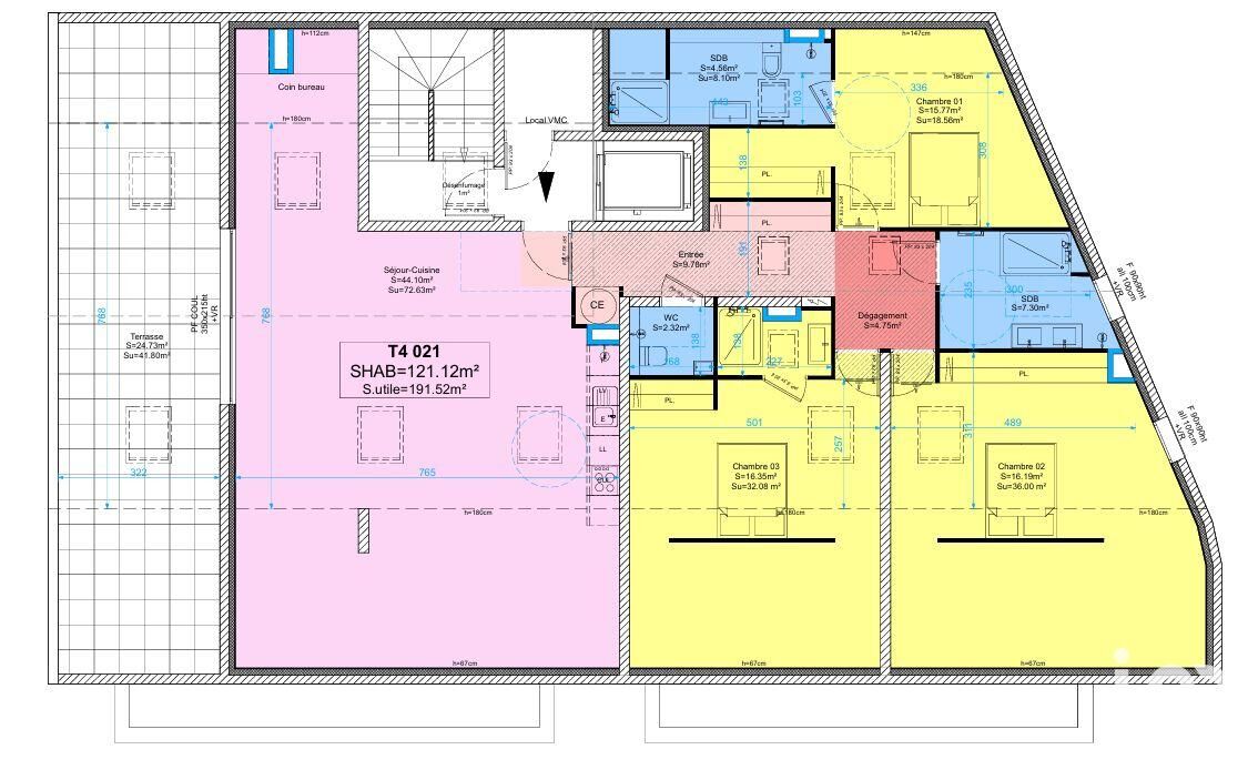 St-Raphael - 121m² - 4p. - 3ch.