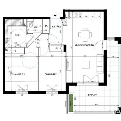 Appartement 3 pièces 415000 €