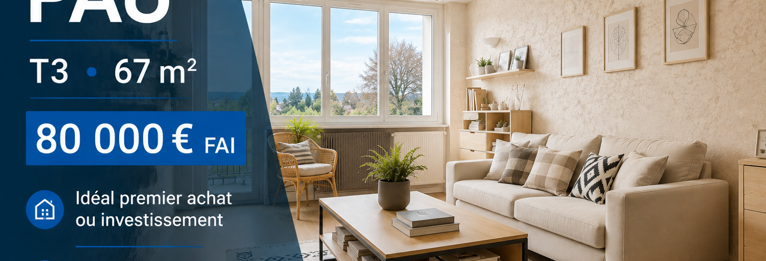Appartement 3 Pièces 67 m² à vendre à Pau (64000)
