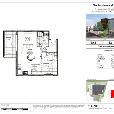 Appartement 2 pièces 210000 €