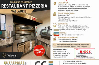 FONDS DE COMMERCE PIZZERIA VALLAURIS — photo du bien