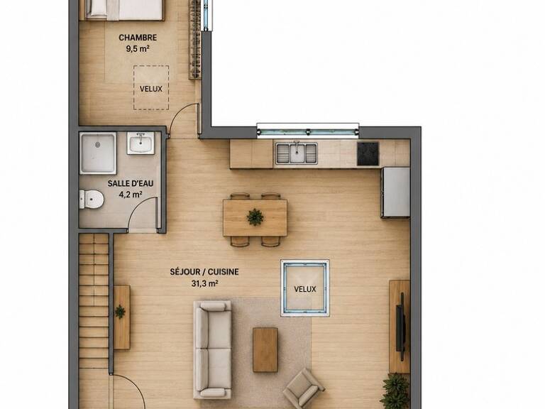 Plateau brut de 105 m² à aménager – Idéal investisseur – Potentiel de création de 2 logements — photo 1