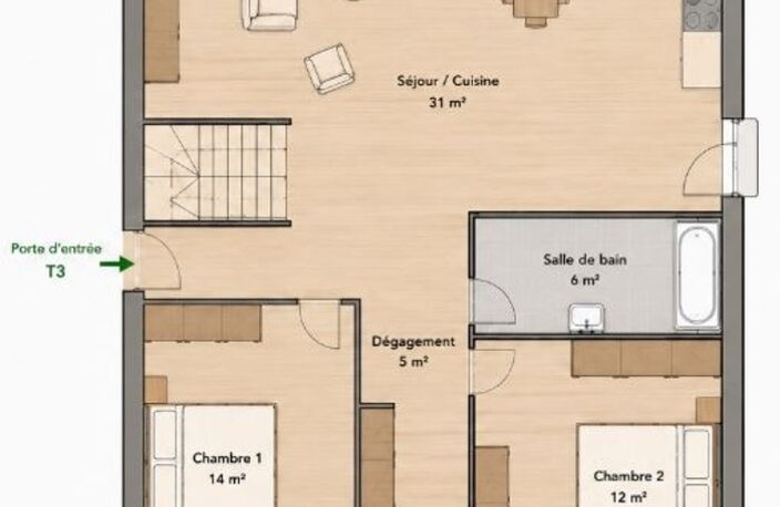 Plateau brut de 105 m² à aménager – Idéal investisseur – Potentiel de création de 2 logements — photo 2