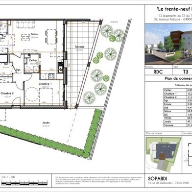 Appartement 3 pièces 275000 €