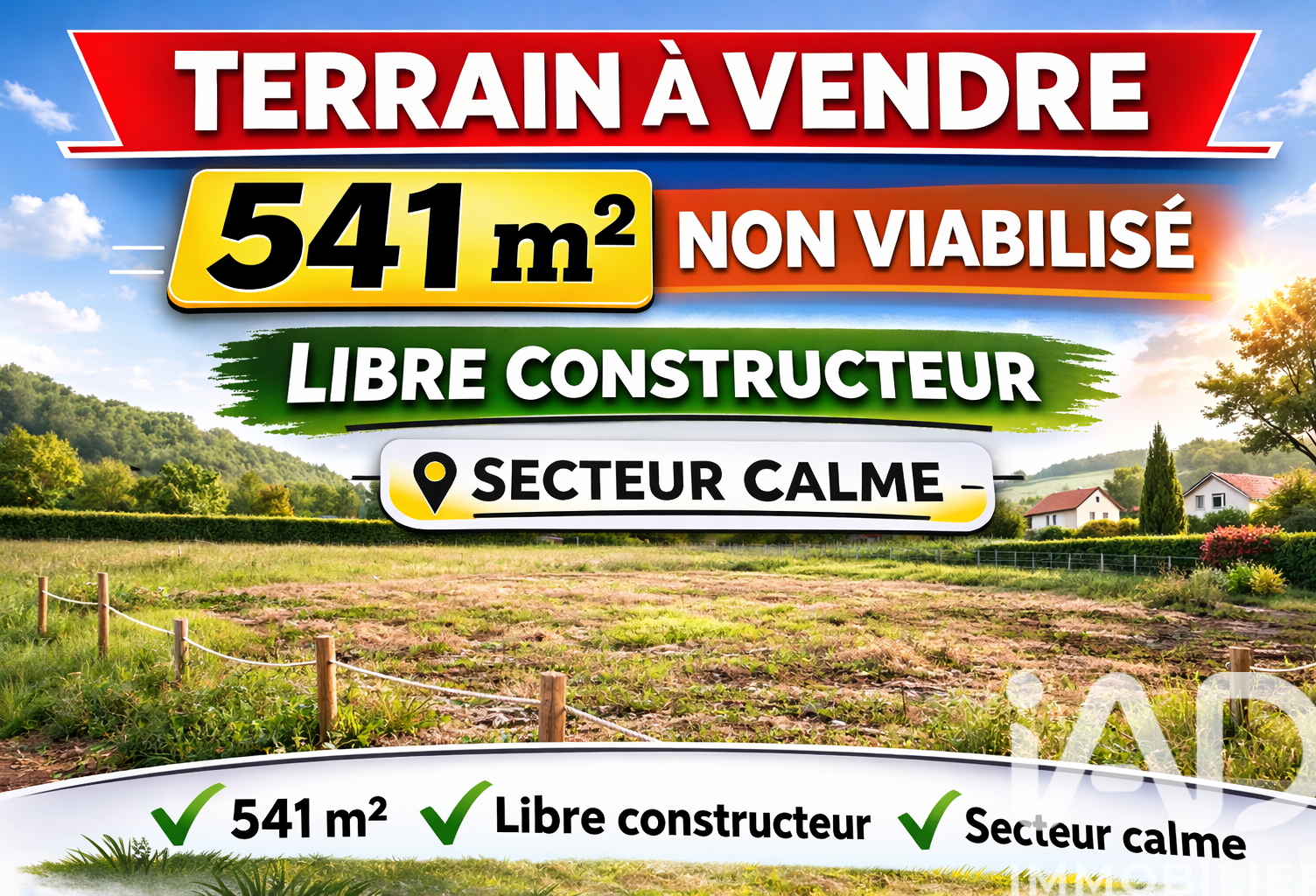 Vente Terrain 541 m&sup2; — photo 1