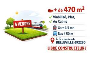 Terrain  475 m² à vendre à Belleville-en-Beaujolais (69220)