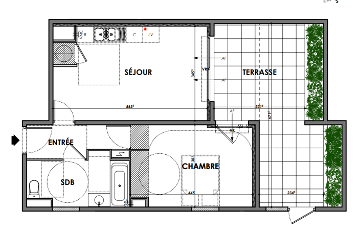 CHARMANT T2 NEUF 42m2 + 19m2 de terrasse — photo 2