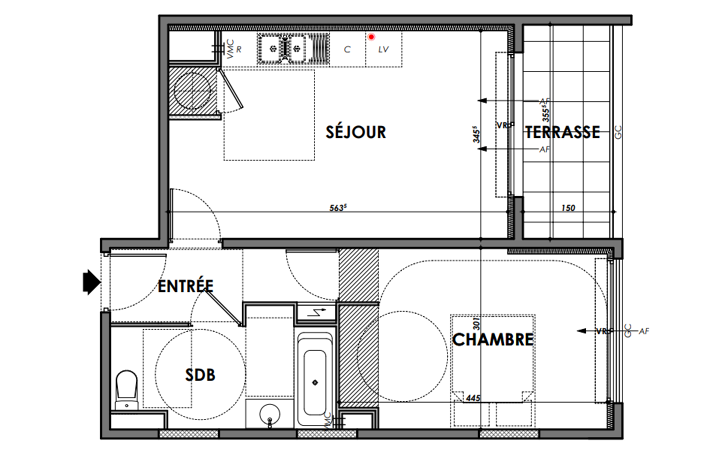 CHARMANT T2 NEUF 42m2 + 5m2 de terrasse + Parking extérieur — photo 2