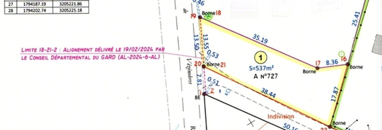 Terrain  537 m² à vendre à Martignargues (30360)