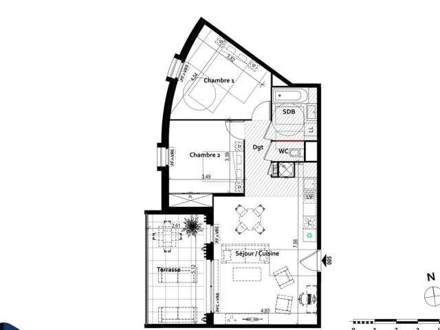 APPARTEMENT TYPE 3 70 M2 AVEC TERRASSE DE 13 M2 PLEIN OUEST ET PARKING PRIVATIF DANS RÉSIDENCE NEUVE À FRÉJUS PLAGE — photo du bien