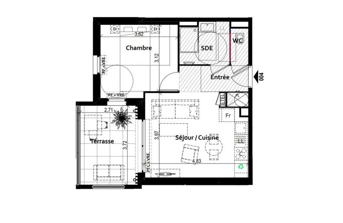 APPARTEMENT TYPE 2 40 M2 AVEC TERRASSE DE 10 M2 EXPOSÉE OUEST À VENDRE DANS RÉSIDENCE NEUVE À FRÉJUS PLAGE — photo 3