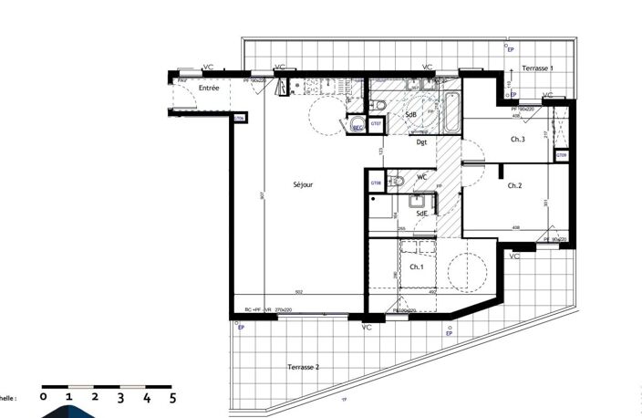 APPARTEMENT TRAVERSANT TYPE 4 104 M2 AVEC DEUX TERRASSES ET PARKINGS EN SOUS-SOL DANS RÉSIDENCE STANDING NEUVE — photo 3