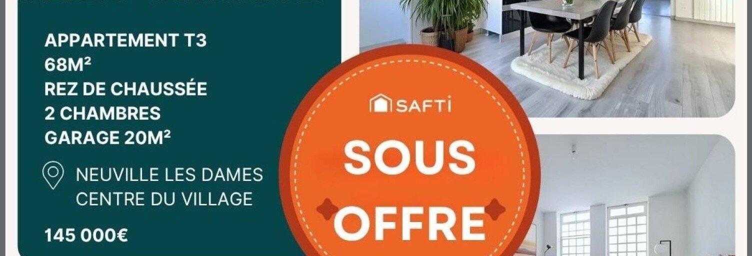 Appartement 3 Pièces 68 m² à vendre à Neuville-les-Dames (01400)