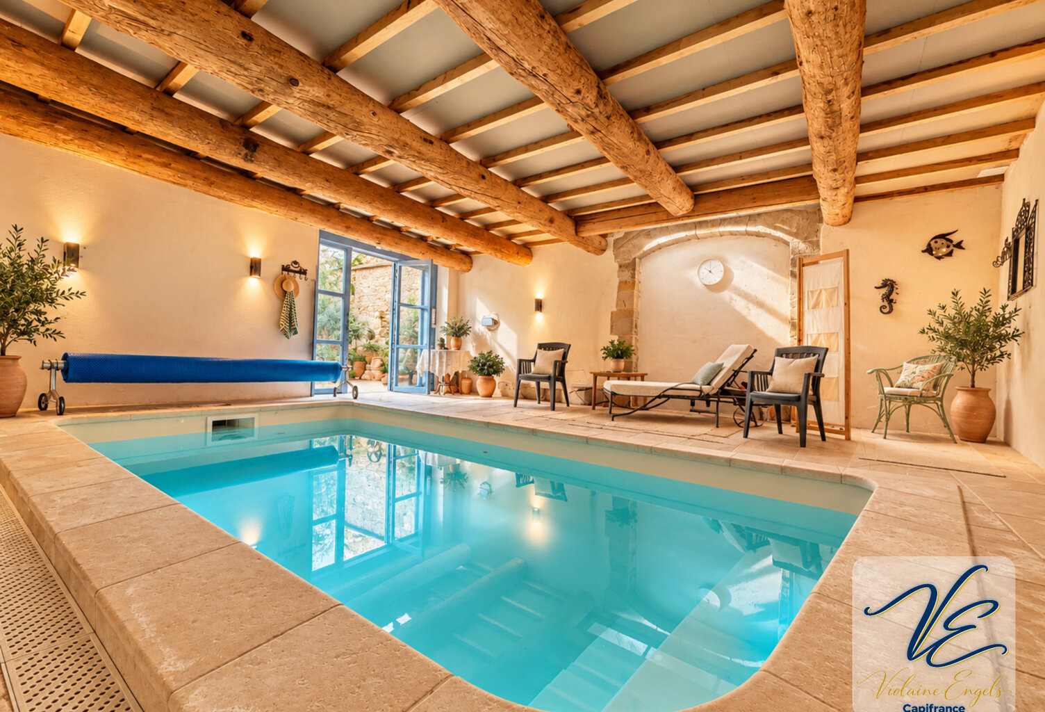 AZILLE – MAISON DE MAÎTRE 433 M² – PISCINE INTÉRIEURE CHAUFFÉE – 8 CHAMBRES – POTENTIEL CHAMBRES D’HÔTES — photo 1