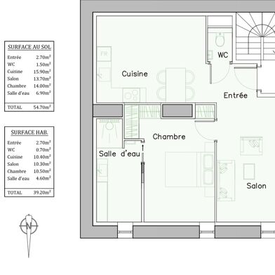 Appartement 2 pièces 44000 €