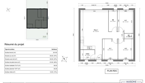 Villa / Maison 4 pièces  à vendre Saint-Georges-du-Bois 17700