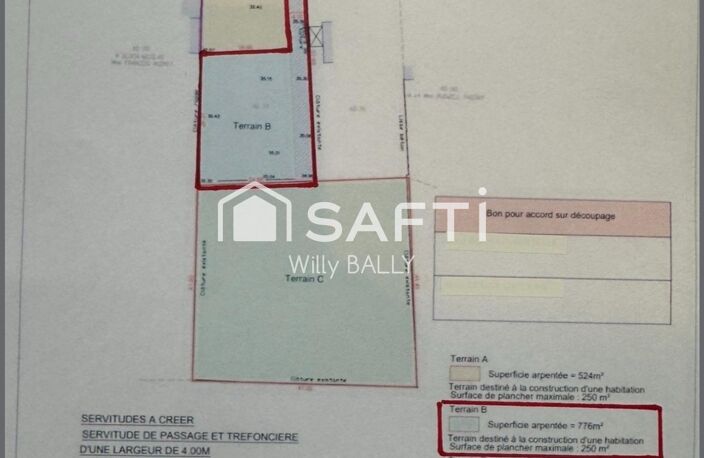 Terrain à bâtir de 776 m2 - 564 m2 constructibles. — photo 3