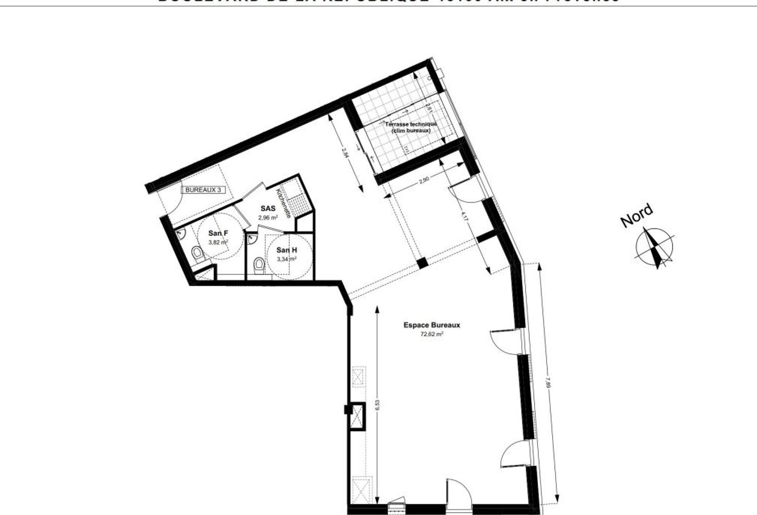 BUREAUX DE 83 M2 AVEC TERRASSE TECHNIQUE ET PARKING PRIVÉ EN SOUS-SOL À VENDRE DANS RÉSIDENCE NEUVE — photo 1
