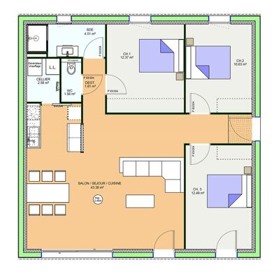 Maison 4 pièces 291429 €