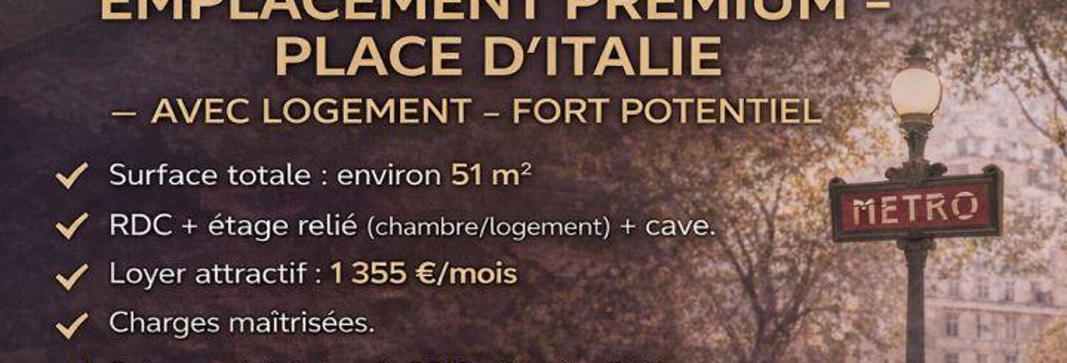 Commerce  51 m² à vendre à Paris 13 (75013)