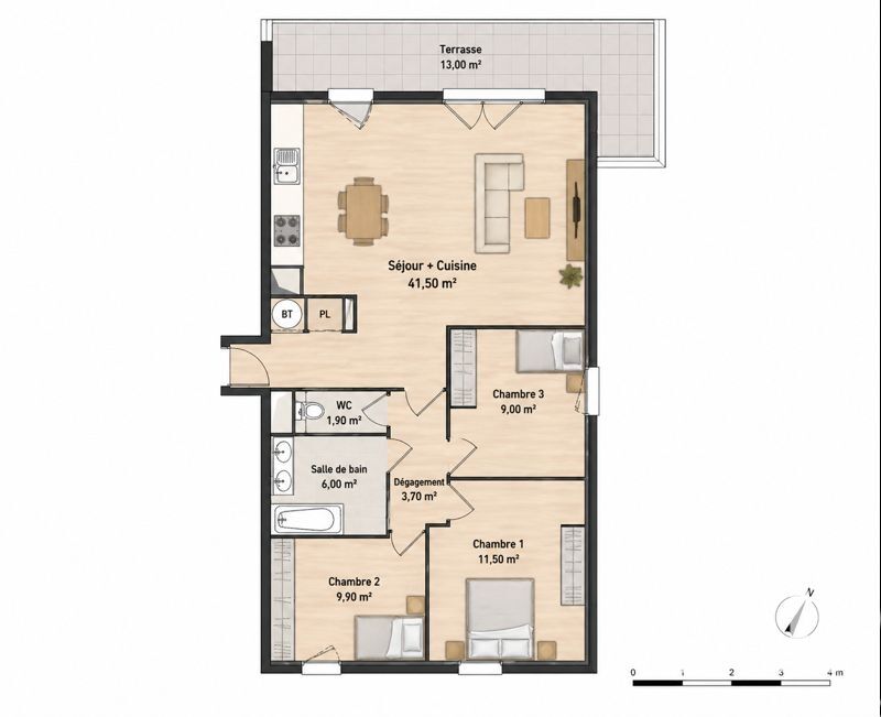 Vente Appartement 4 pièces - Photo 3