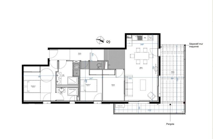 APPARTEMENT TYPE 4 83 M2 AVEC SPACIEUSE TERRASSE DE 25 M2 - DEUX PLACES DE PARKING EN SOUS-SOL ET CAVE PRIVATIVE DANS RESIDENCE NEUVE HAUT DE GAMME — photo 3