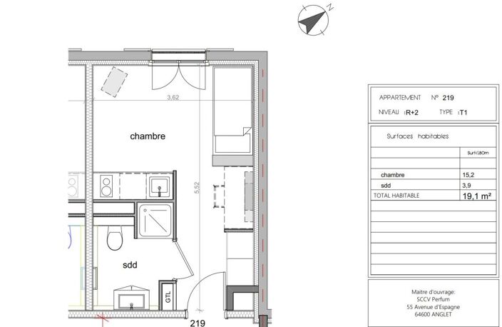 APPARTEMENT TYPE 1 19 M2 À VENDRE DANS RESIDENCE ÉTUDIANTE NEUVE ELIGIBLE STATUT LMNP — photo 4