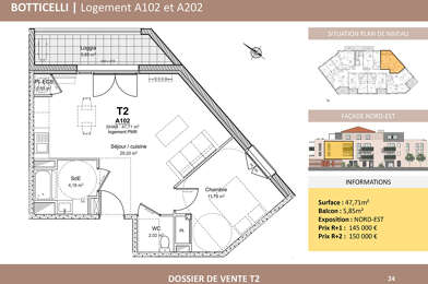 Appartement 2 pièces 145000 €