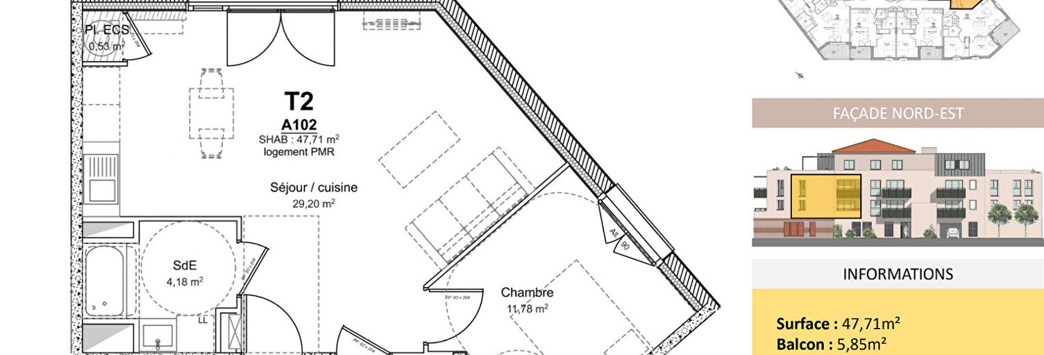 Appartement 2 Pièces 47 m² à vendre à Albi (81000)