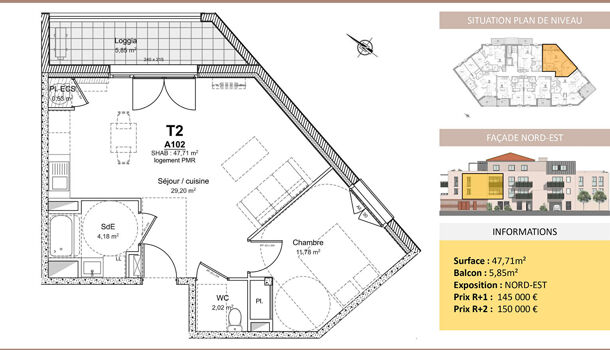 Appartement 2 pièces  à vendre Albi 81000