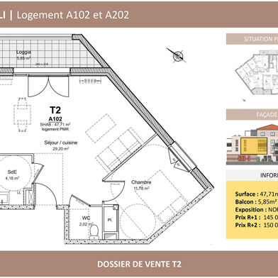 Appartement 2 pièces 145000 €