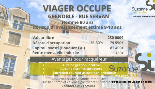Appartement 4 pièces  à vendre Grenoble 38000
