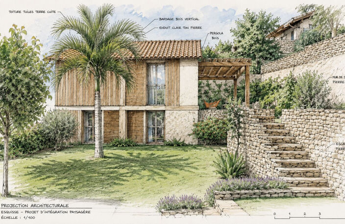 Roquebrune cap martin terrain vendu avec projet de construct — photo 2