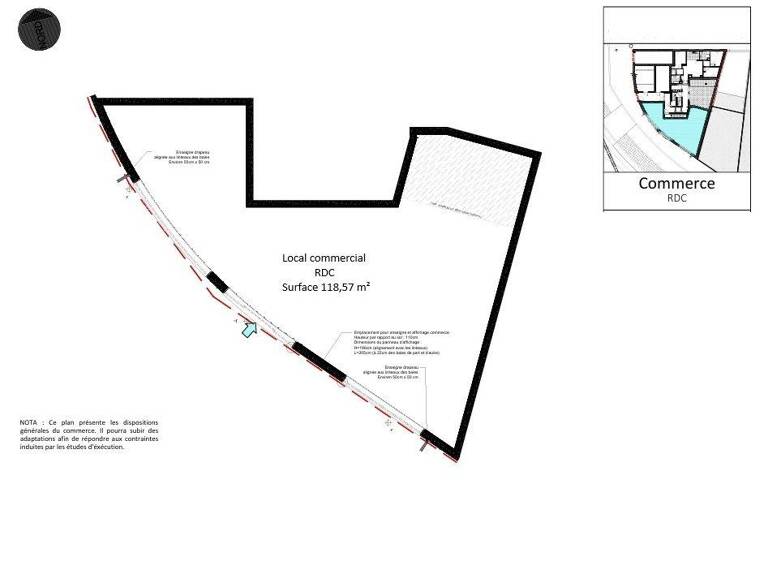 Vente Murs commerciaux 183 m&sup2; — photo 1