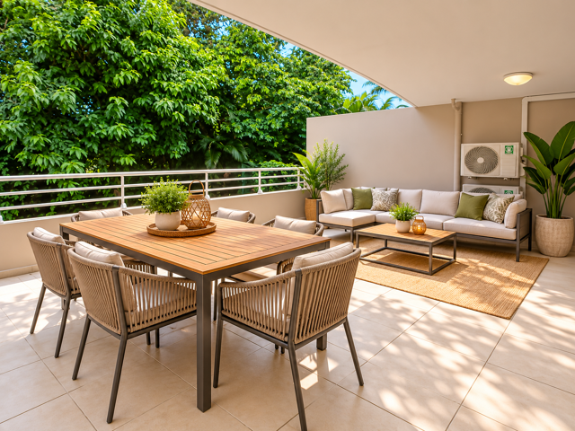 Une terrasse tellement grande qu'elle est la pièce de vie! — photo du bien