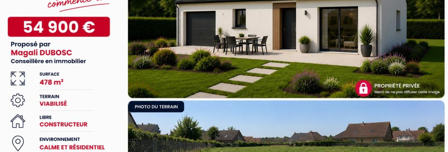 Terrain  478 m² à vendre à Terres-de-Caux (76640)