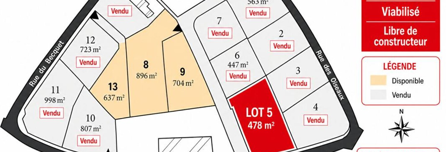 Terrain  478 m² à vendre à Terres-de-Caux (76640)