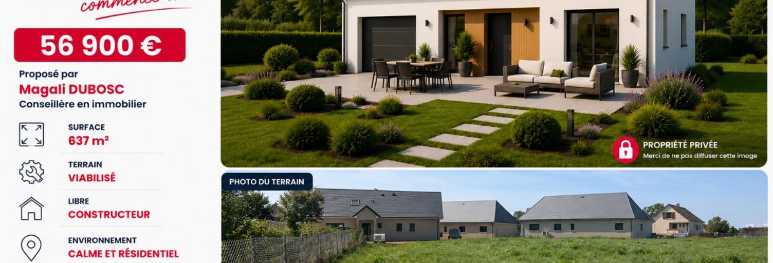 Terrain  637 m² à vendre à Terres-de-Caux (76640)