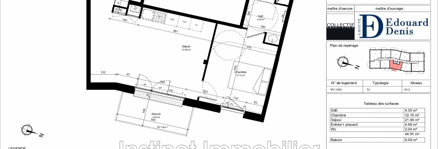 Appartement 2 Pièces 44 m² à vendre à Guilvinec (29730)