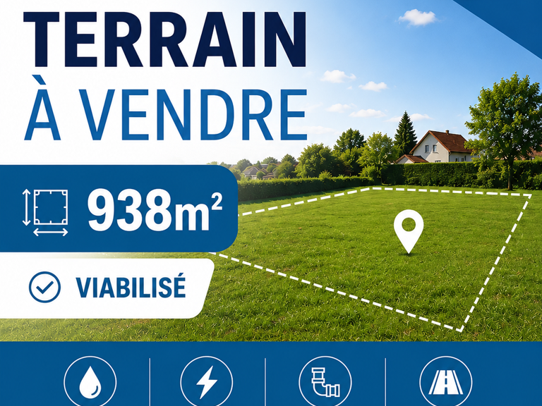 Vente Terrain à bâtir 938 m&sup2; — photo 1