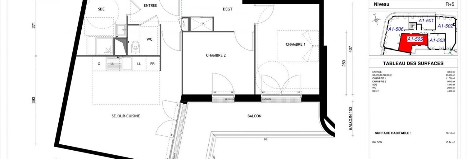 Appartement 3 Pièces 60 m² à louer à Aubervilliers (93300)