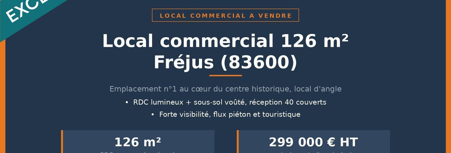 Commerce 2 Pièces 126 m² à vendre à Fréjus (83600)