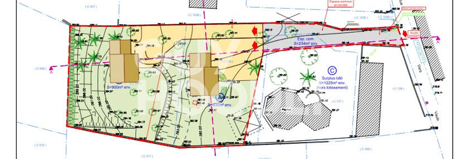 Terrain  830 m² à vendre à Grenay (38540)